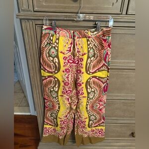 Zara Colorful Paisley Linen Print Pants